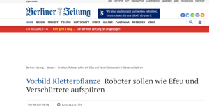 Berliner Zeitung dealing with GrowBot project 