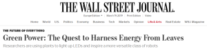 The Wall Street Journal dealing with GrowBot project 